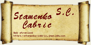 Stamenko Čabrić vizit kartica
